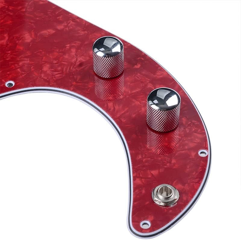 ROZILO Red Pearl Pre-wired Bass Pick Guard Loaded P Bass Pickguard for Precision P Bass - Image 1